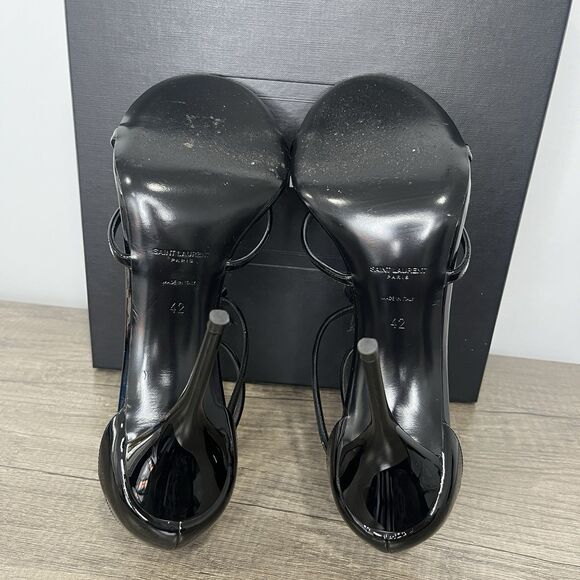 Saint Laurent Cassandra YSL Logo Sandals Black Size 42 Used - Picture 7 of 14